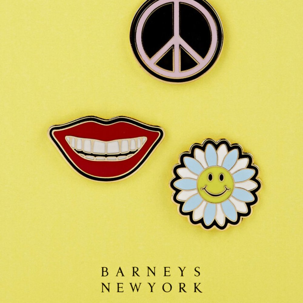 Barneys New York - Love Peace Joy Pins (Set of 3)